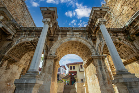 Historical Hadrian's Gate, Antalya, Turkey.の写真素材
