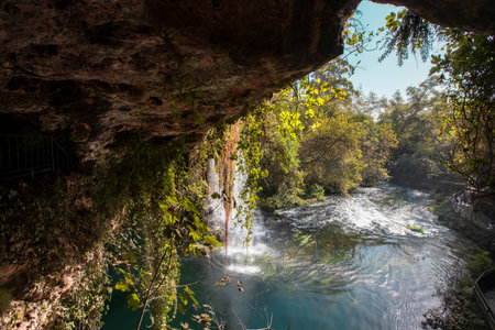 Duden waterfall park in Antalya city in Turkeyの写真素材