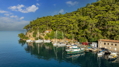 Aerial view of Akyaka, MuÄŸla, Turkey.