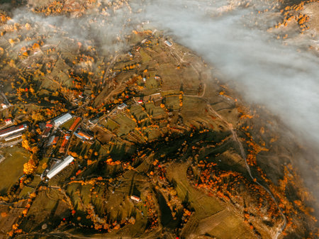 Over the earth surface and it's mist.の写真素材