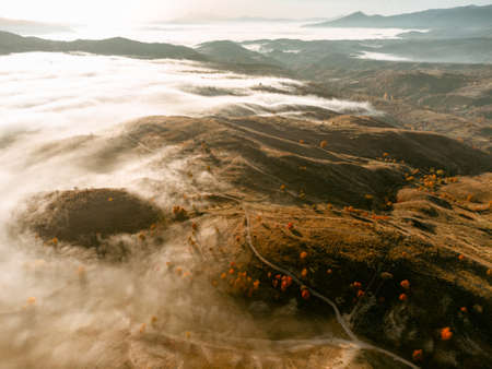 Another photo and another view of the morning fog sea.の写真素材