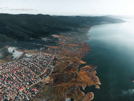 Big reservoir next to the city of Sarnitsa.の写真素材