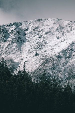 Snow covering the mountain in late November.