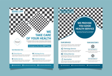 Medical corporate and clinical flyer templet. Editable creative and modern doctor templet designのイラスト素材