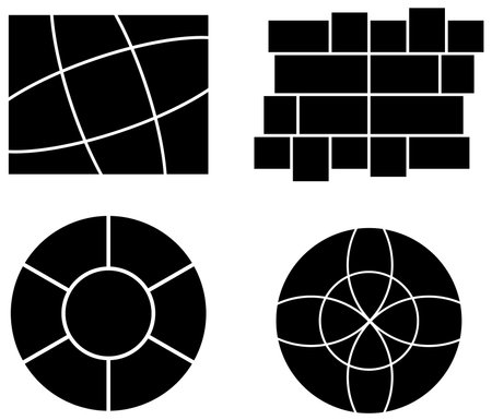 Set of 4 black collate photo geometric shapes. Vector illustration. EPS 10のイラスト素材