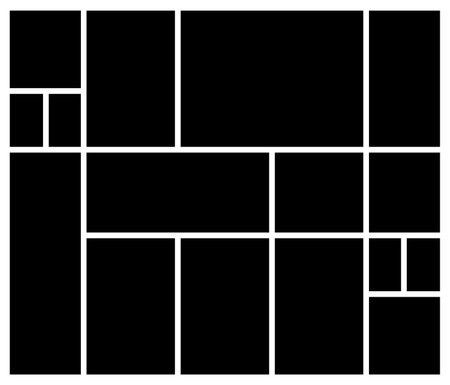 Empty photo collage vector template. background and rectangle shape for wall moodboard. Picture frame texture pattern for wall gallery presentation.のイラスト素材