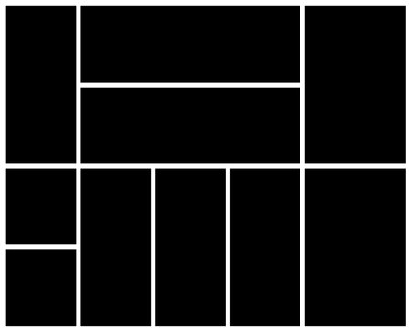 Empty photo collage vector template. background and rectangle shape for wall moodboard. Picture frame texture pattern for wall gallery presentation.のイラスト素材
