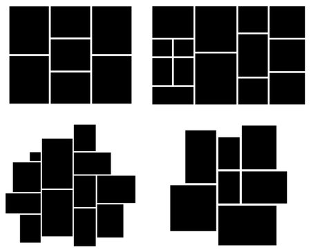 Set of 9 black and white squares. Vector illustration for design.のイラスト素材