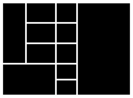 Black and white photo collage template for your design. Vector illustration.のイラスト素材