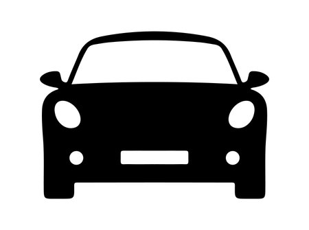 car silhouette icon on white background. vector illustration. stock image.のイラスト素材