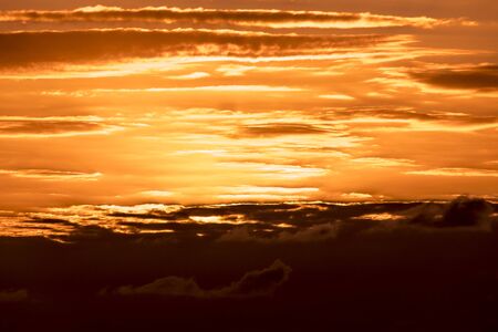The orange sky of sunsetの写真素材