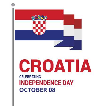 Croatia Independence Day Abstract Flag - For web design and application interface, also useful for infographics. Vector illustration.のイラスト素材
