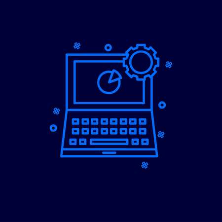 Cyber crime neon icon with blue background - For web design and application interface, also useful for infographics. Vector illustration.のイラスト素材