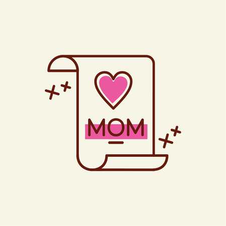 Mother's day pink color icon with white background vector - For web design and application interface, also useful for infographics. Vector illustration.のイラスト素材