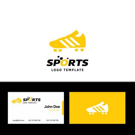 Business card of sports with yellow and white theme with sports logo vector - For web design and application interface, also useful for infographics. Vector illustration.のイラスト素材