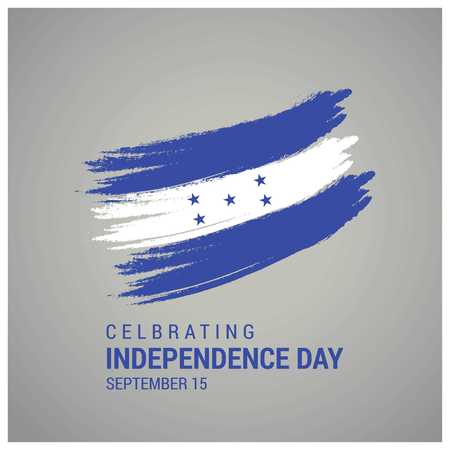 The flag of Honduras. Painted brush colored inks. Symbol Independence Day National Patriotic Travel Country Background - For web design and application interface, also useful for infographics. Vector illustration.のイラスト素材