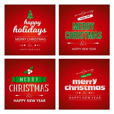 Red Christmas card sets - For web design and application interface, also useful for infographics. Vector illustration.のイラスト素材
