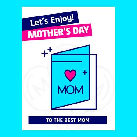 Happy Mother's day greetings card with unique design and blue theme vector - For web design and application interface, also useful for infographics. Vector illustration.のイラスト素材