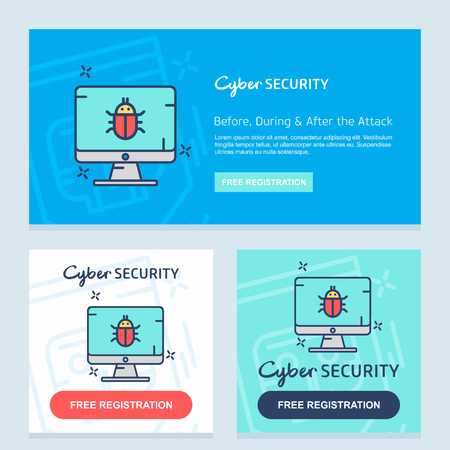 Cyber security banner design vector - For web design and application interface, also useful for infographics. Vector illustration.のイラスト素材