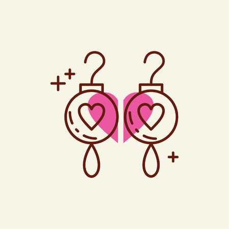 Mother's day pink color icon with white background vector - For web design and application interface, also useful for infographics. Vector illustration.のイラスト素材