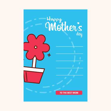 Happy Mothers's Day Typographical Design Card With Red Background - For web design and application interface, also useful for infographics. Vector illustration.のイラスト素材