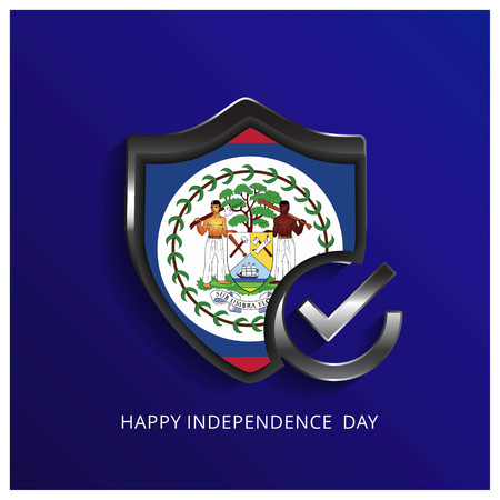 Belize Independence Day Shield Background. For web design and application interface, also useful for infographics. Vector illustration.のイラスト素材
