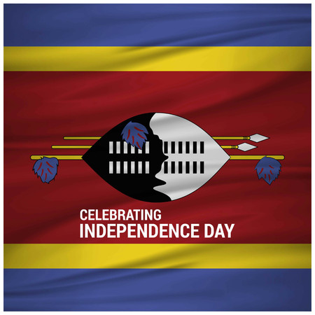 Abstract Waving Flag Swaziland Independence Day. For web design and application interface, also useful for infographics. Vector illustration.のイラスト素材
