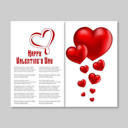 Happy Valentine's day with hearts. For web design and application interface, also useful for infographics. Vector illustration.のイラスト素材