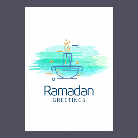 Ramadan Kareem Vector Background. calligraphy greeting card design of happy Ramadan Mubarak, Beautiful Muslim Event Eid Background Design. For web design and application interface, also useful for infographics. Vector illustration.のイラスト素材