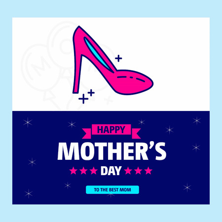 Happy Mother's day greetings card with unique design and blue theme vector. For web design and application interface, also useful for infographics. Vector illustration.のイラスト素材