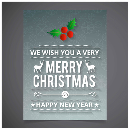 Christmas card with pattern background. For web design and application interface, also useful for infographics. Vector illustration.のイラスト素材