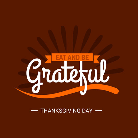 Happy Thanksgiving Day. Thanksgiving Day Creative and Beautiful Typography in different colors for commercial use on Brown Background. For web design and application interface, also useful for infographics. Vector illustration.のイラスト素材