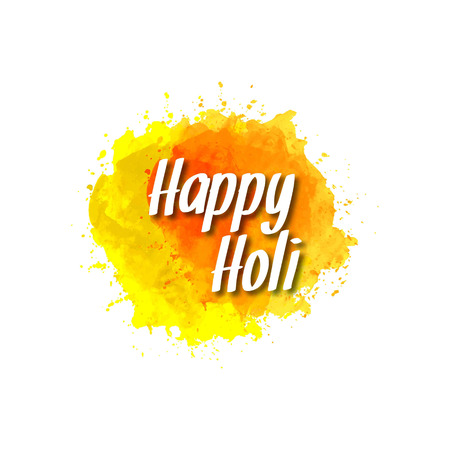Happy Holi Watercolor Splash background. For web design and application interface, also useful for infographics. Vector illustration.のイラスト素材
