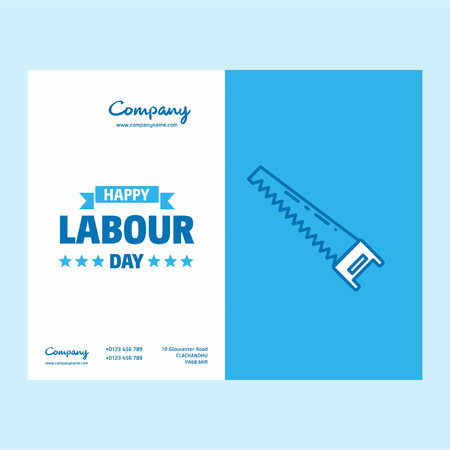 Happy Labour day design with white and blue theme vector with labours tool logo vector. For web design and application interface, also useful for infographics. Vector illustration.のイラスト素材