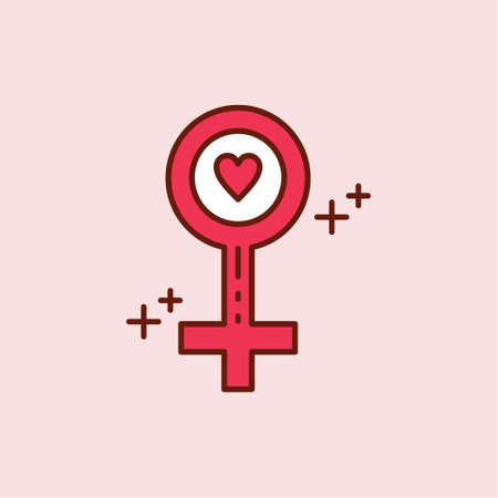 Mother's day red icon with light pink backgorund vector. For web design and application interface, also useful for infographics. Vector illustration.のイラスト素材