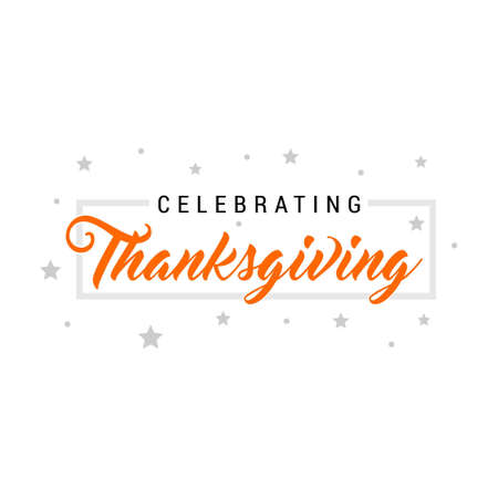 Happy Thanksgiving Day. Thanksgiving Day Creative and Beautiful Typography in different colors for commercial use on White Background. For web design and application interface, also useful for infographics. Vector illustration.のイラスト素材