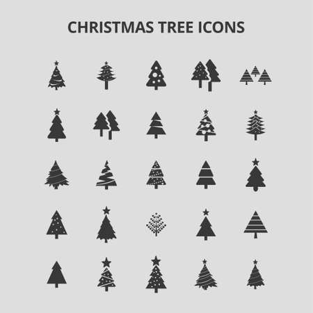 Christmas Tree Icons. For web design and application interface, also useful for infographics. Vector illustration.のイラスト素材