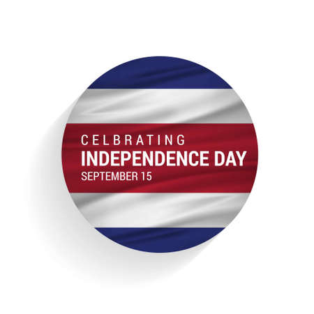 Costa Rica independence day with flag vector illustration for web. For web design and application interface, also useful for infographics. Vector illustration.のイラスト素材