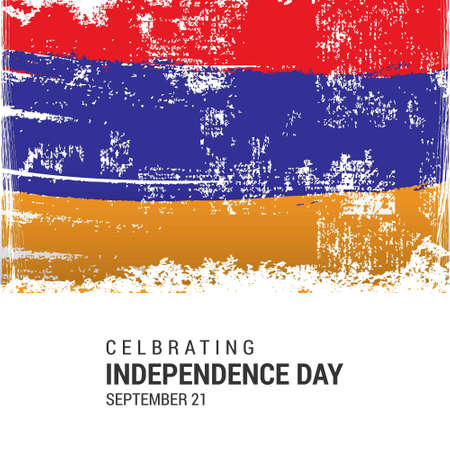 Armenia Grunge Flag with independence day 21st september. For web design and application interface, also useful for infographics. Vector illustration.のイラスト素材