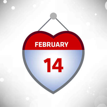 Feburary 14 calender card vector. For web design and application interface, also useful for infographics. Vector illustration.のイラスト素材