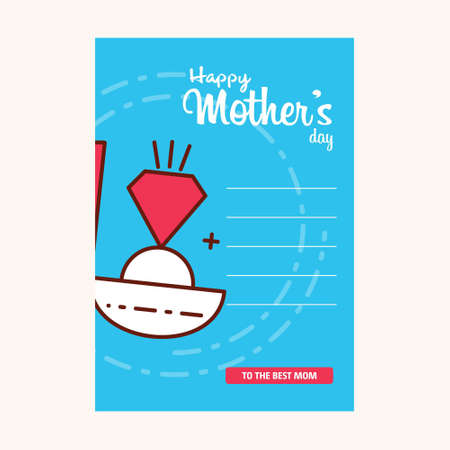 happy mother day, holiday pink flower on blue background. can be use for sale advertisement, backdrop. vector. For web design and application interface, also useful for infographics. Vector illustration.のイラスト素材