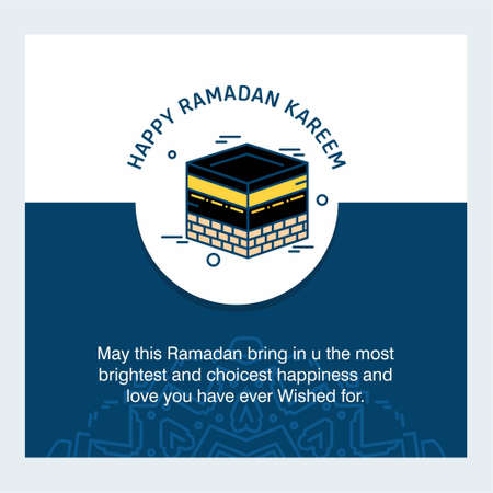 Happy Ramdan Kareem greetings with creative design vector. For web design and application interface, also useful for infographics. Vector illustration.のイラスト素材