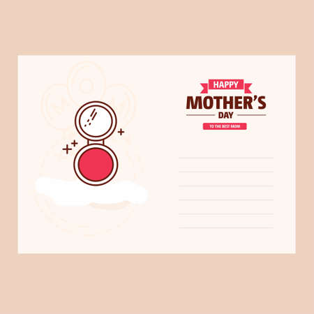 Happy Mothers's Day Typographical Design Card With Red Background. For web design and application interface, also useful for infographics. Vector illustration.のイラスト素材