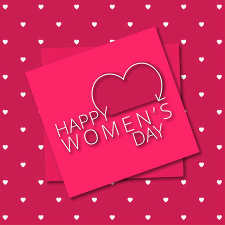 Happy Women's day greetings typographic with pink pattern background. For web design and application interface, also useful for infographics. Vector illustration.のイラスト素材