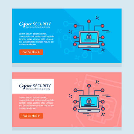 Cyber security design with creative design. For web design and application interface, also useful for infographics. Vector illustration.のイラスト素材