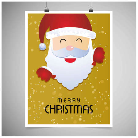 Christmas greetings card with santa clause. For web design and application interface, also useful for infographics. Vector illustration.のイラスト素材