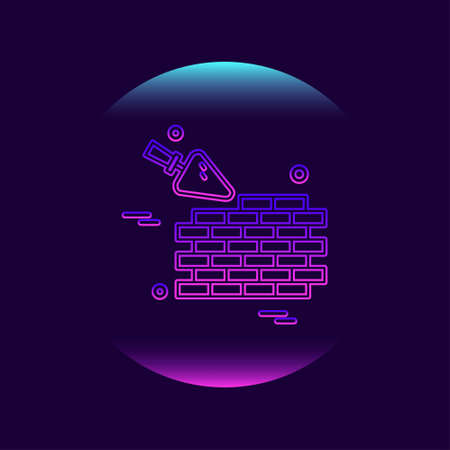 Labour day neon icon with dark background with bubble style. For web design and application interface, also useful for infographics. Vector illustration.のイラスト素材