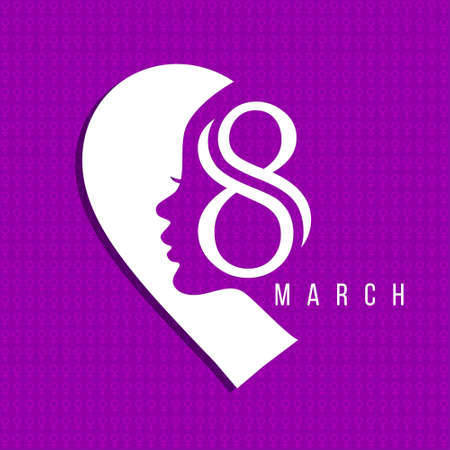 Women's day typography design with pattern background. For web design and application interface, also useful for infographics. Vector illustration.のイラスト素材