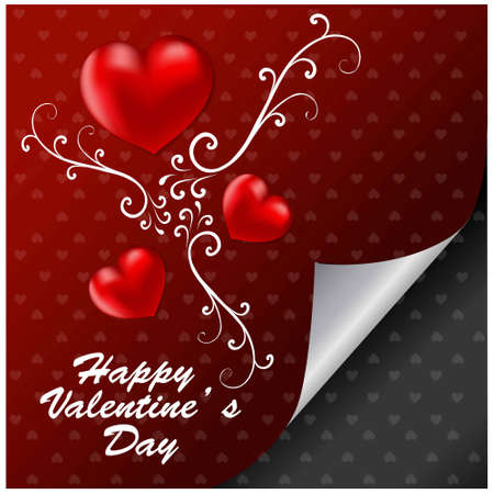 Happy Valentine's day with red pattern background. For web design and application interface, also useful for infographics. Vector illustration.のイラスト素材