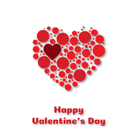 Happy Valentine's day typographic and red heart. For web design and application interface, also useful for infographics. Vector illustration.のイラスト素材